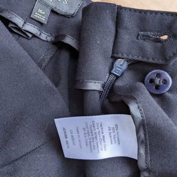 Talbots Hollywood pants black side zip trousers wide leg 16p - Picture 3 of 4